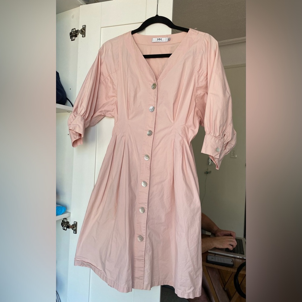 MEILLEUR MOMENT $223 Retail - Pink Button-Down V-Neck Women's Dress - Size M - Picture 2 of 10